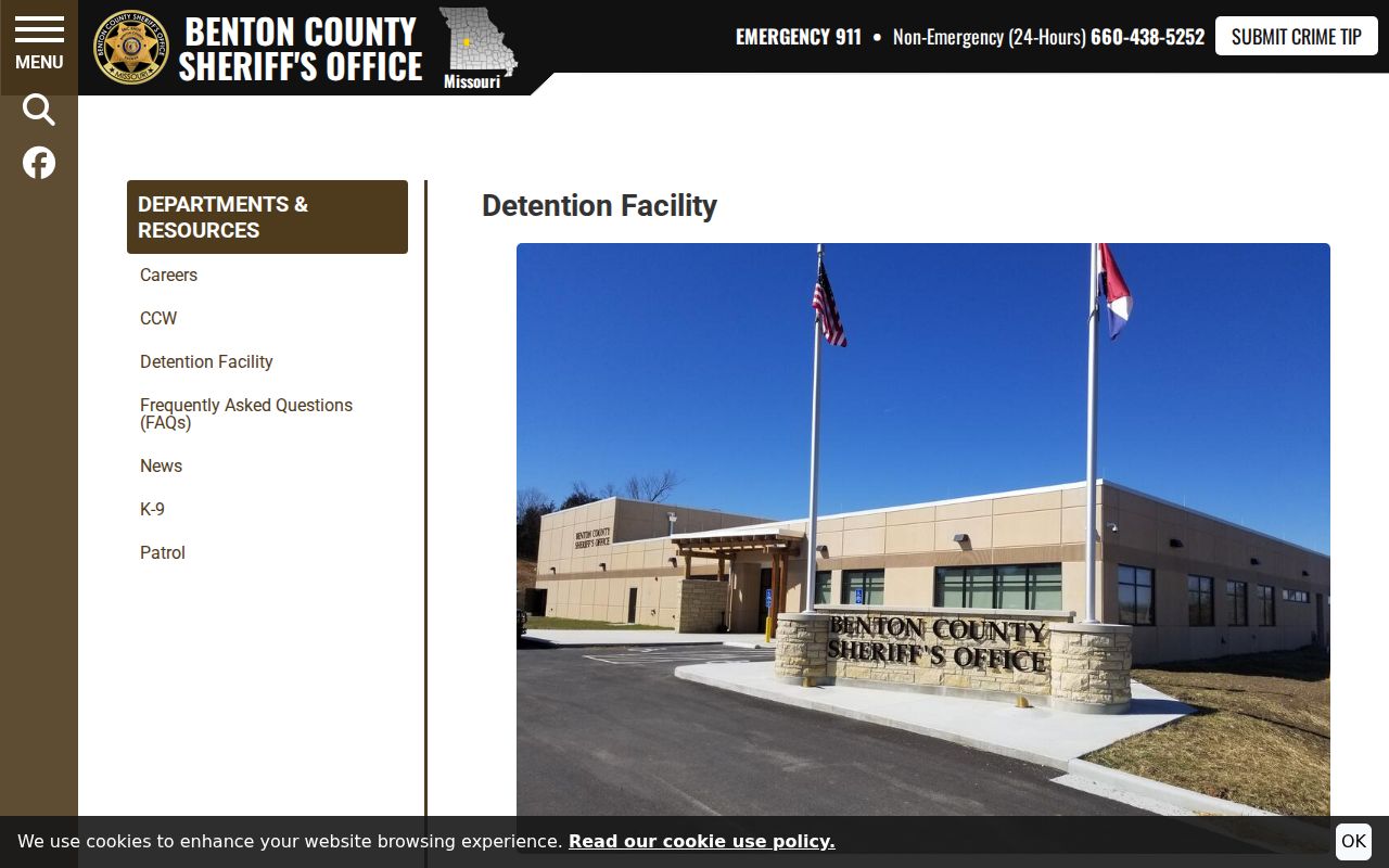 Benton County arrest history detention and booking facility information