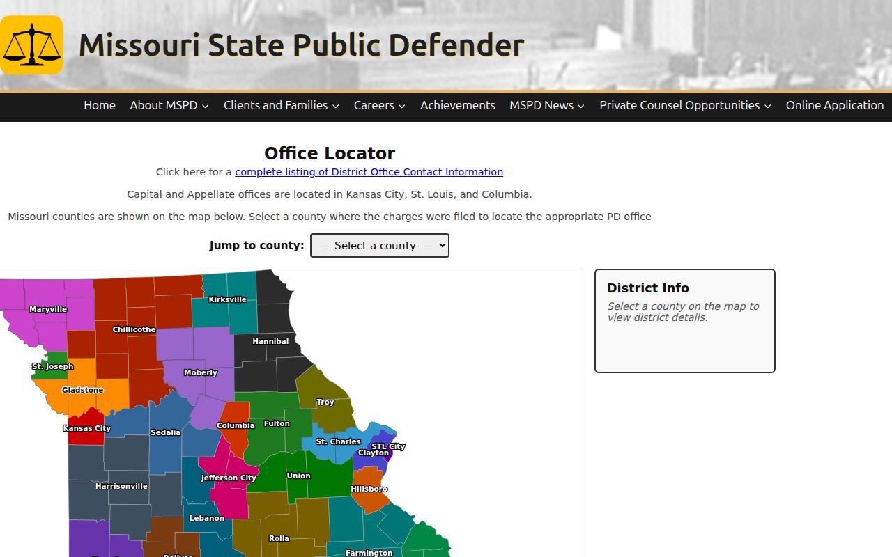 Benton County criminal court case public defender office locator