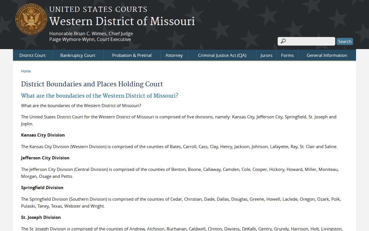 Benton County federal criminal record district coverage